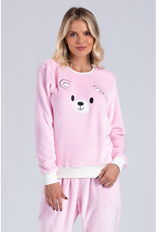 01 pijama feminino adulto fleece cute teddy bela notte