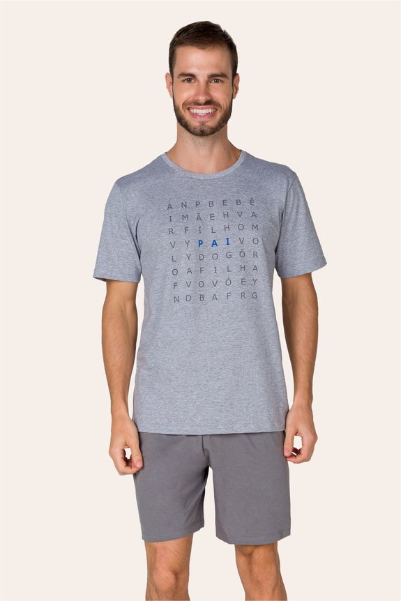 03 pijama adulto masculino caca palavras pai bela notte