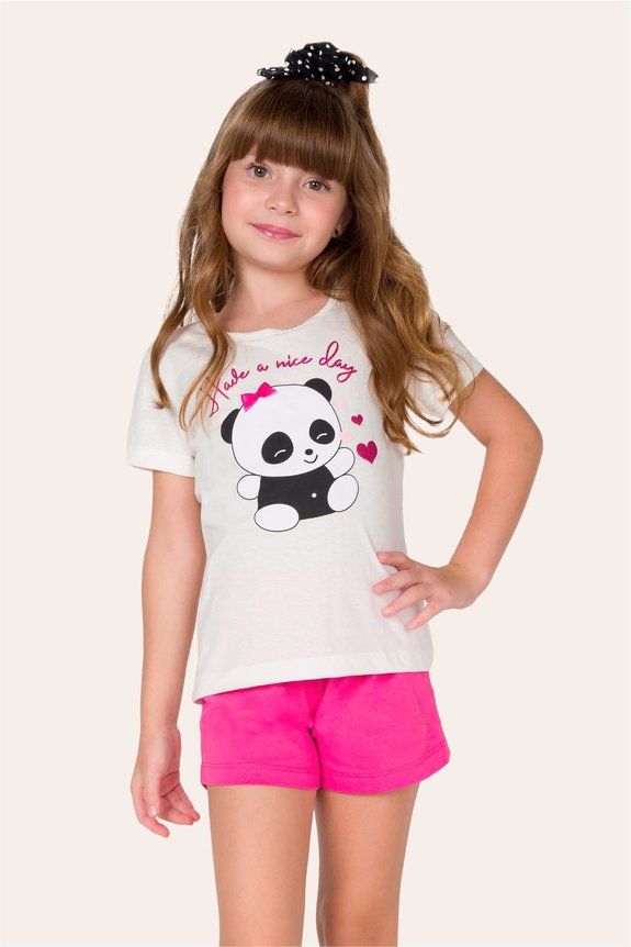 03 pijama infantil feminino panda bela notte