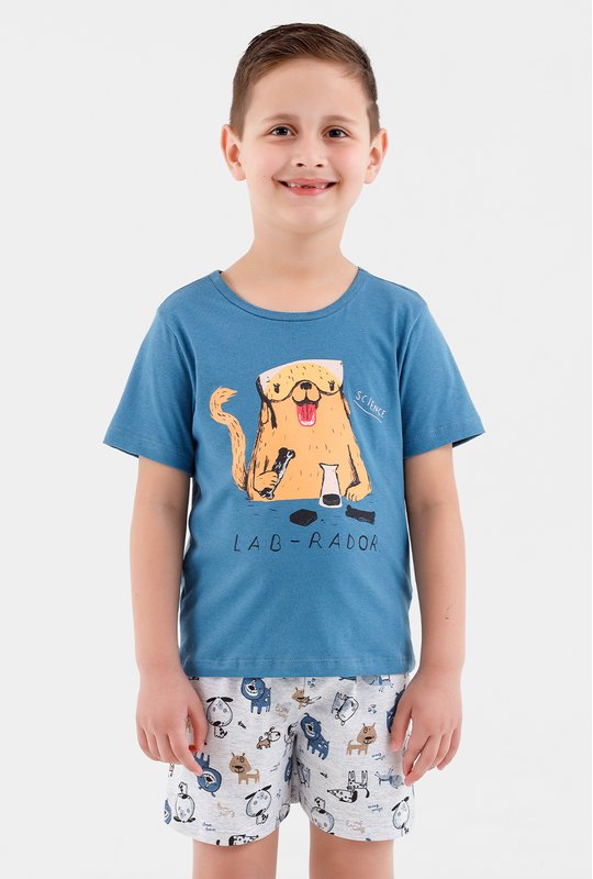07 pijama infantil masculino bela notte azul dog
