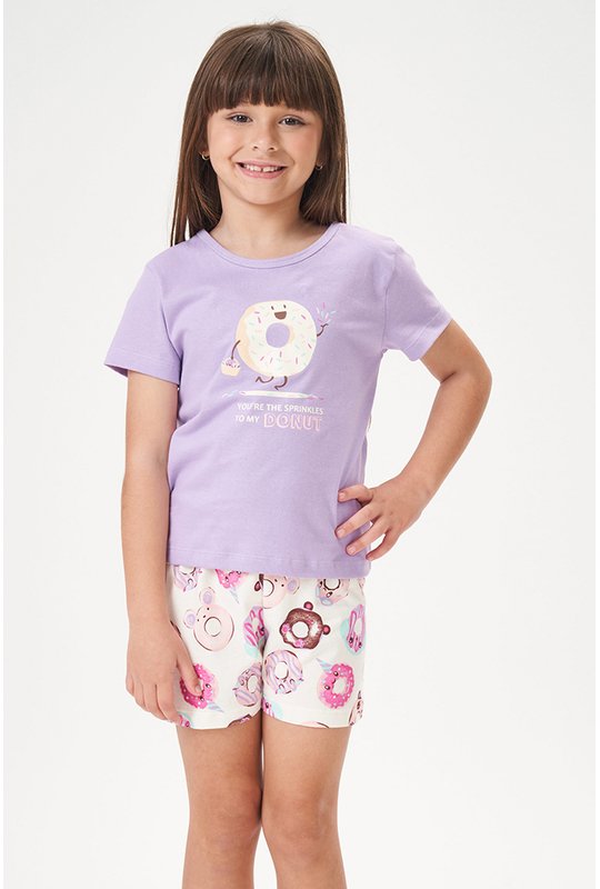 09 pijama infantil feminino divertido bela notte violeta
