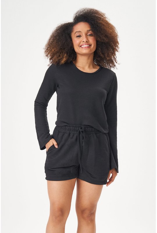 02 pijama feminino adulto malha tricot short bela notte