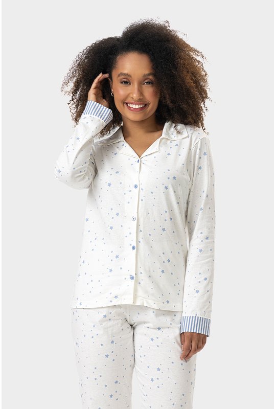 02 pijama feminino adulto americano longo bear bela notte
