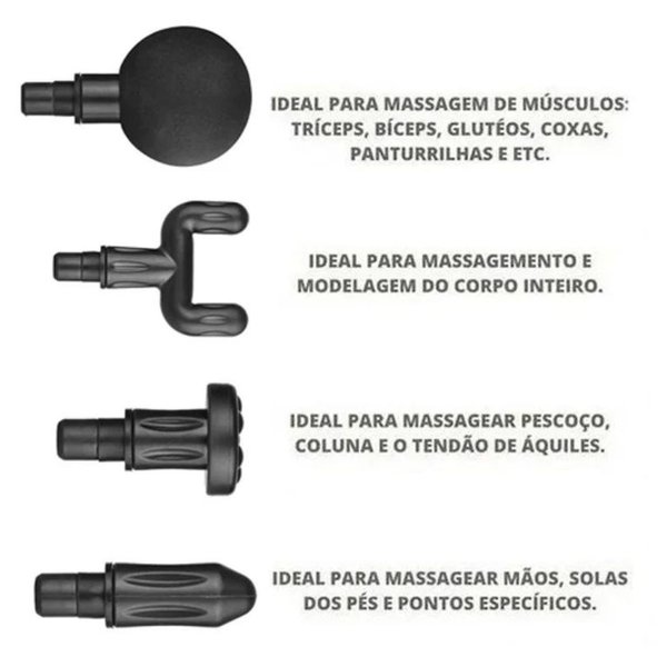 Massageador Massage Gun Supermedy 4 Ponteiras