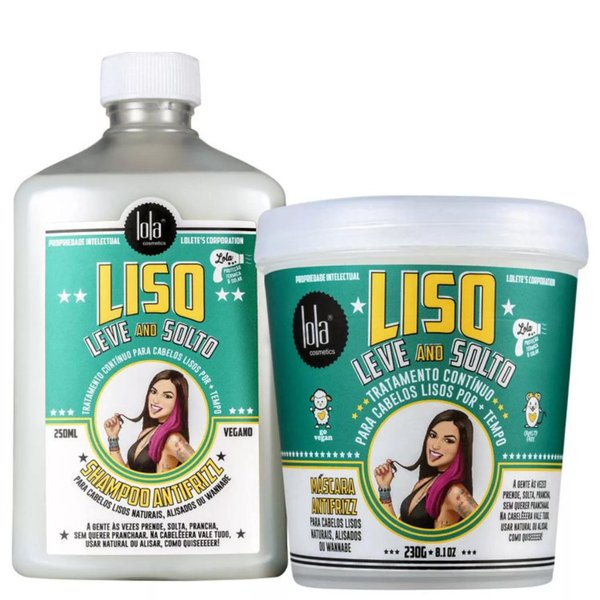 01 kit liso leve and solto 2 produtos lola cosmetics