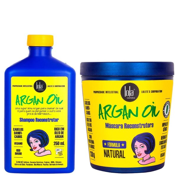 01 kit argan oil shampoo e mascara lola cosmetics