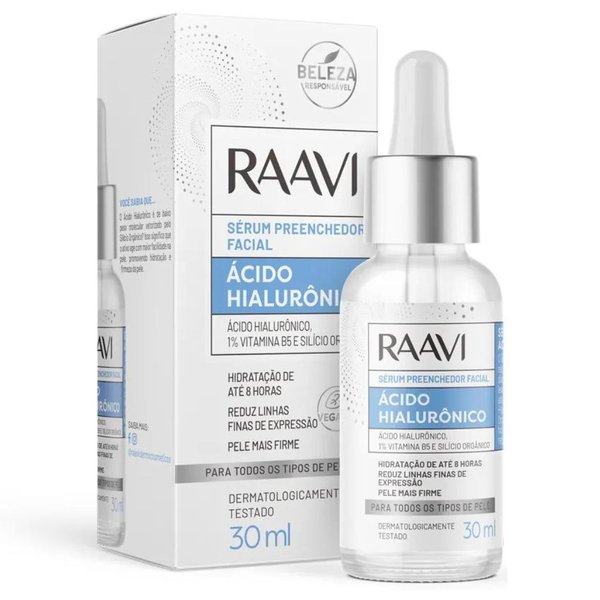 01 serum preenchedor facial acido hialuronico 30ml raavi