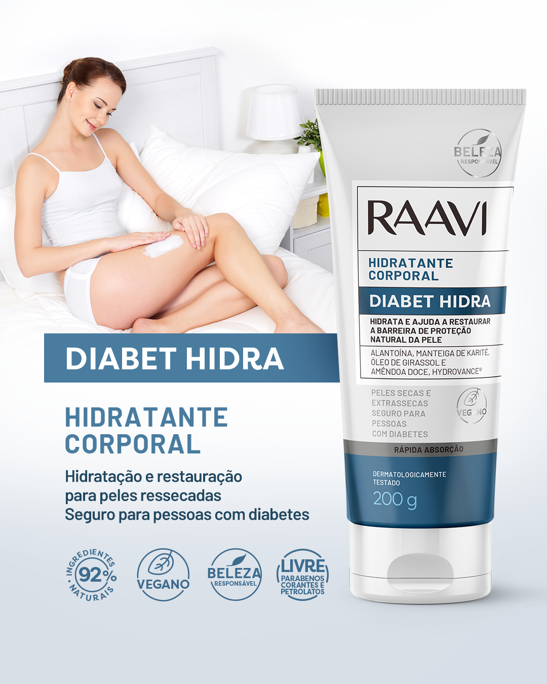 Hidratante Corporal Para Diabéticos Diabet Hidra Raavi 200g