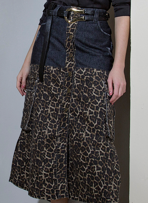 Saia jeans sales animal print