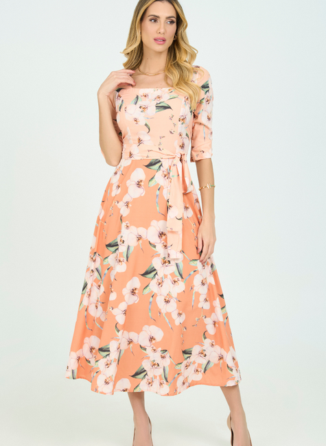 Vestido sales floral seda