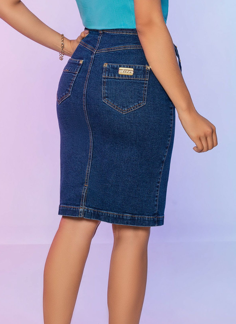 Saia Jeans Eliza - Nítido