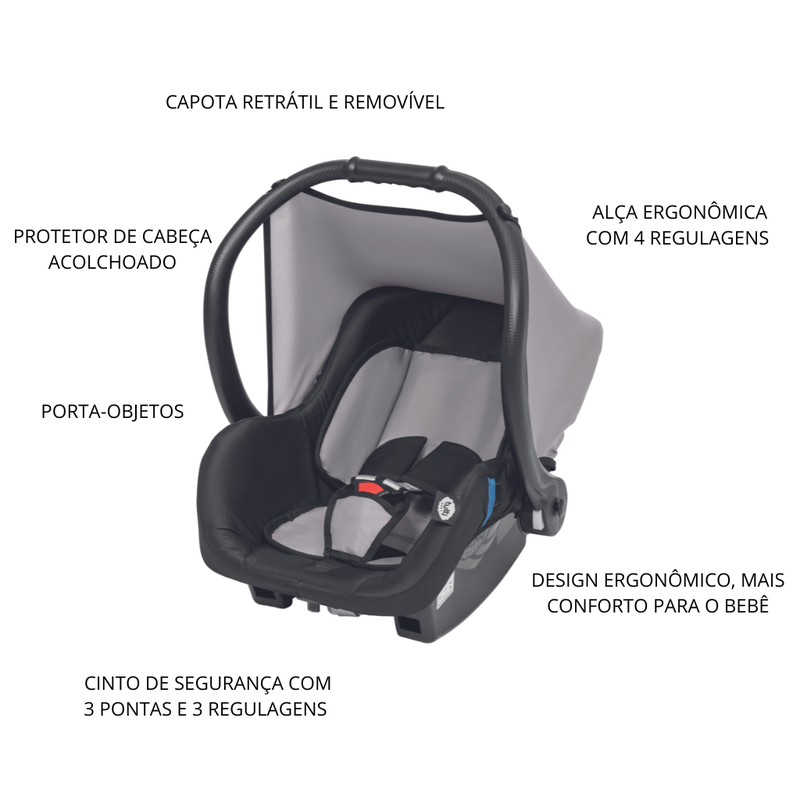 Bebê Conforto Cadeirinha Carro Solare Rosa Tutti Baby