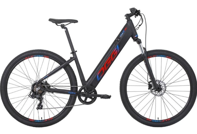 Bicicleta Aro 29 Oggi Eletrica Flex 200 Preto Azul Vermelho