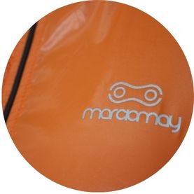 jaqueta ciclismo feminina corta vento laranja detal3