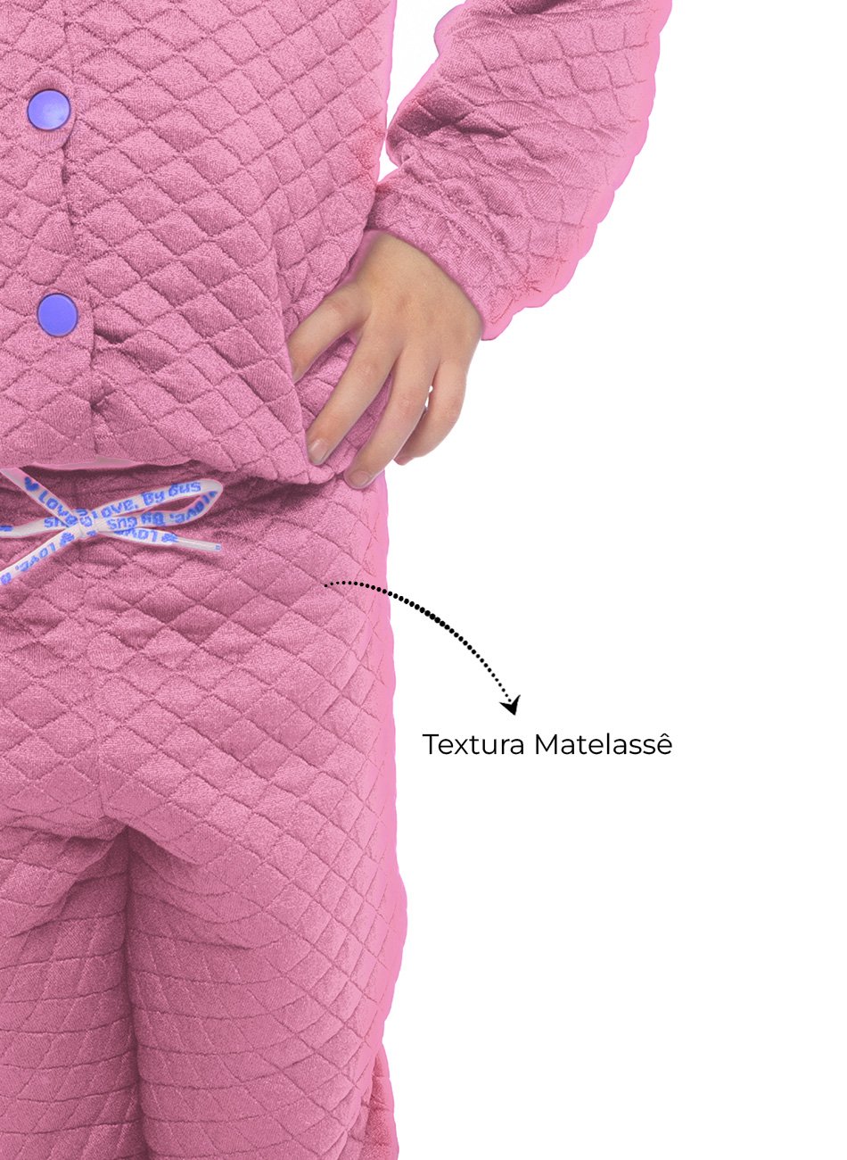 Conjunto Infantil Menina Xadrez com Textura