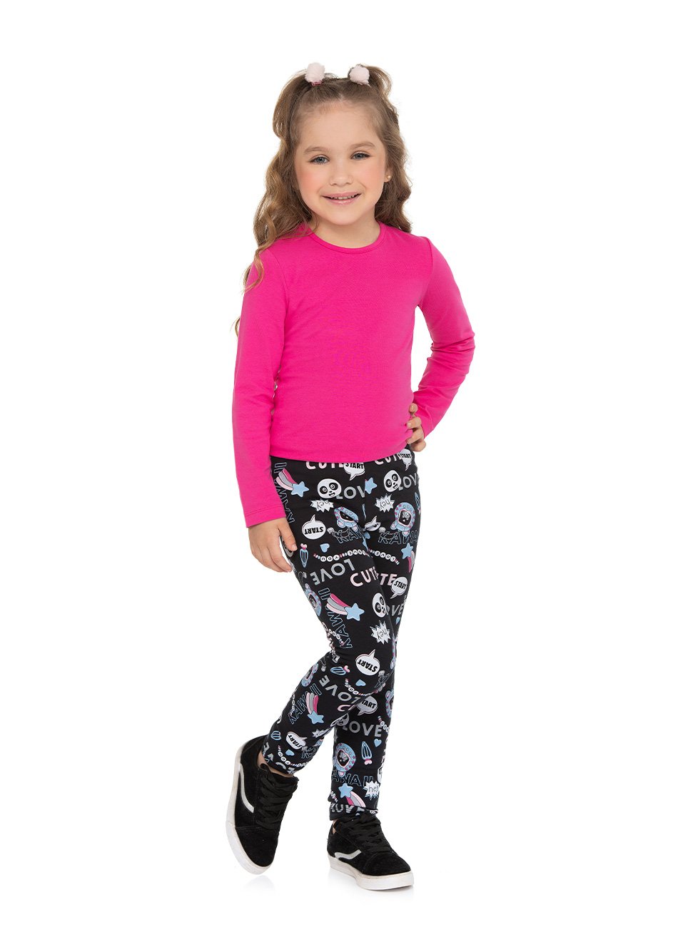 Calça Legging Infantil Menina em Cotton Colors