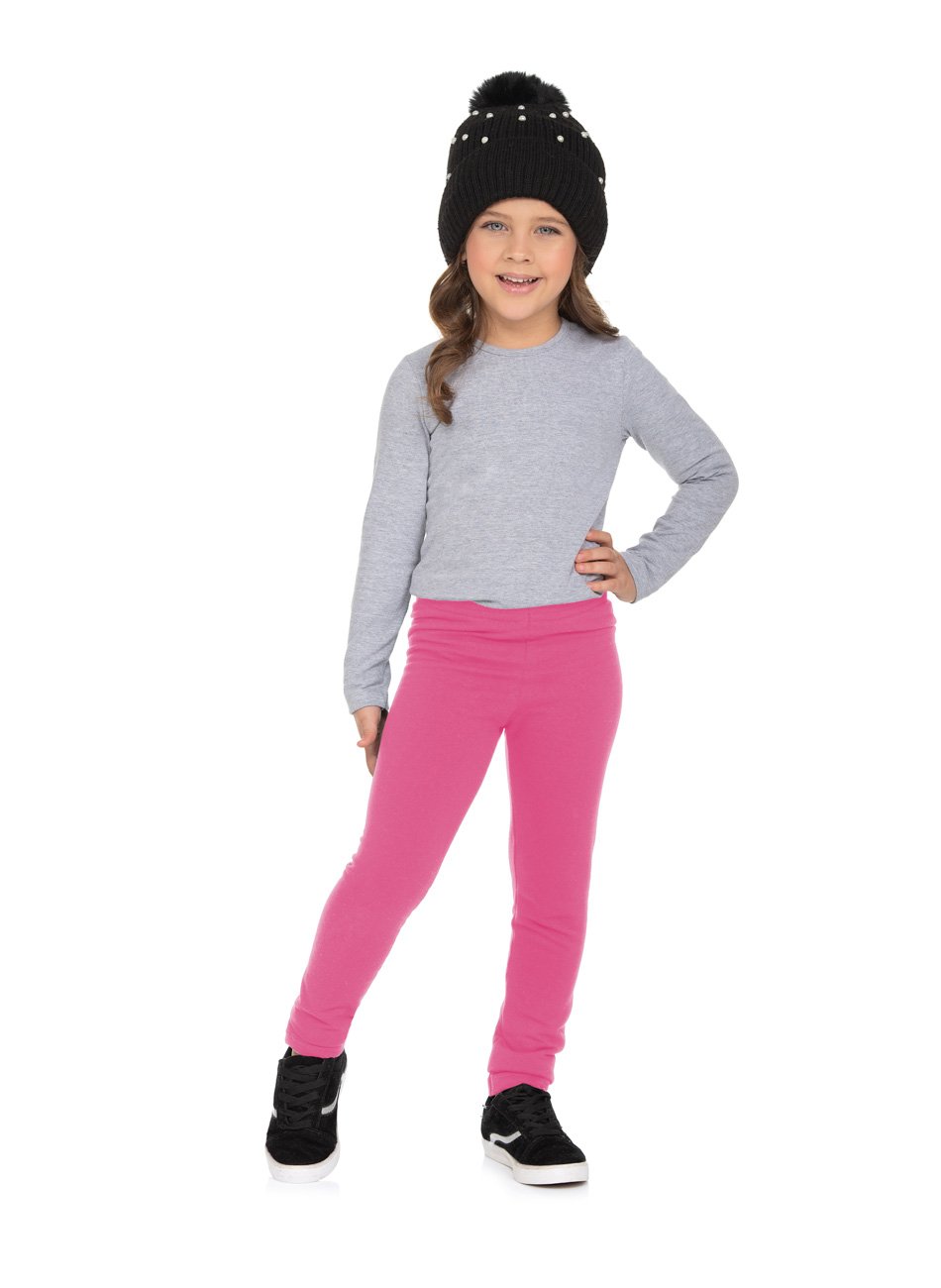 Calça Legging Infantil Com Glitter Rosa Escuro?