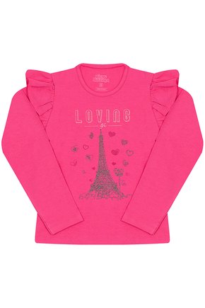 Blusa Manga Longa com Cirrê Estampa Love 5111 - Bicho Bagunça