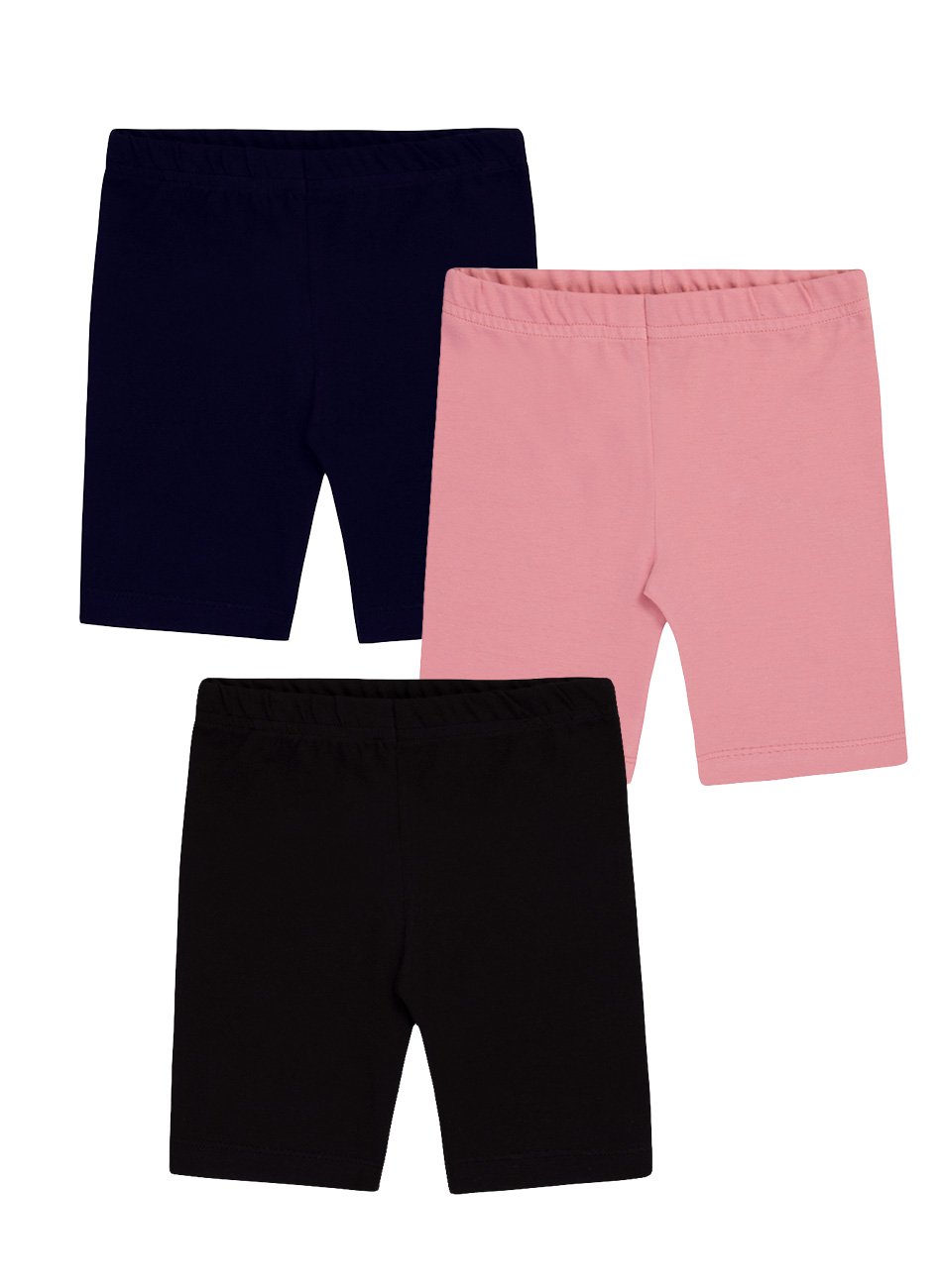 Kit Com 3 Peças Short Bermuda Legging Cotton Menina