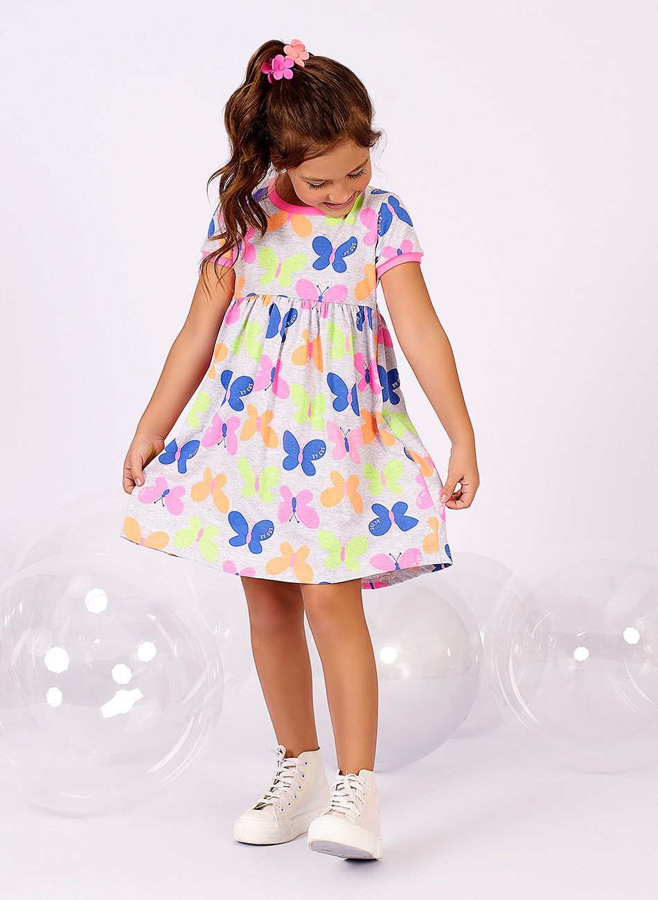 Vestido 2024 infantil cinza