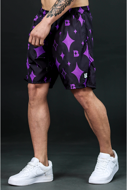 Black and cheap purple nike shorts