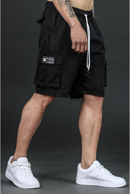 RHINESTONE BLACK CARGO SWEATSHORT main image 1