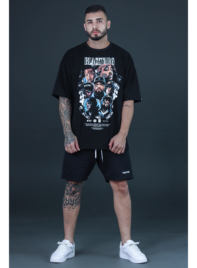 Camiseta Oversized Black Targ Rapper's