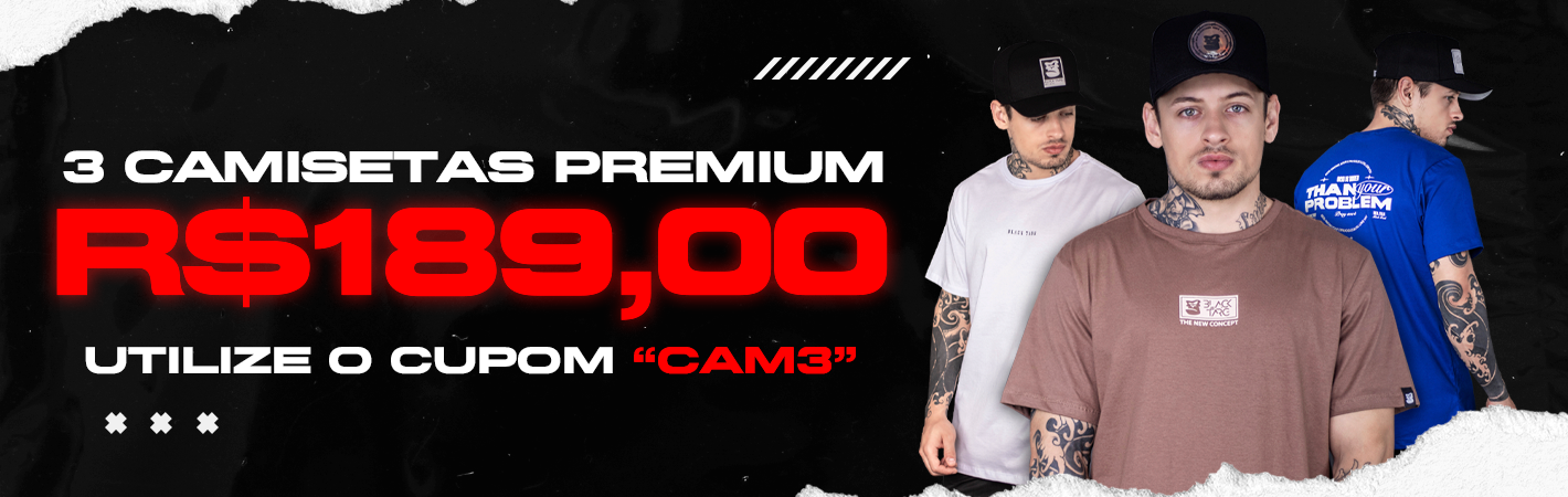 3 camisetas por R$189,00