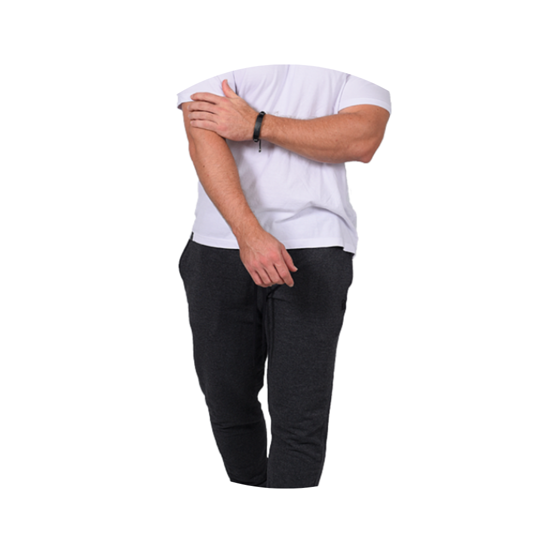 calca moletom masculina bluhen jogger faixa grafite preto algodao basica casual 2 3
