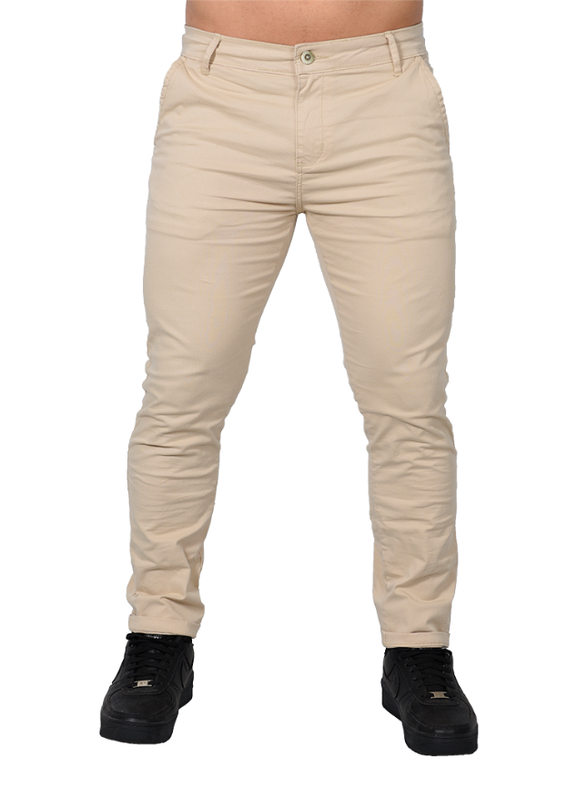 calca sarja bluhen masculina masculino algodao social casual ajustada alfaiataria caqui botao ziper 2
