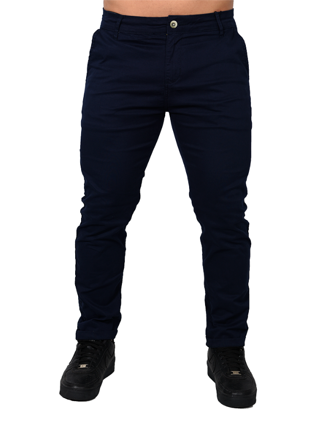 calca sarja bluhen masculina masculino algodao social casual ajustada alfaiataria azul marinho botao ziper 2