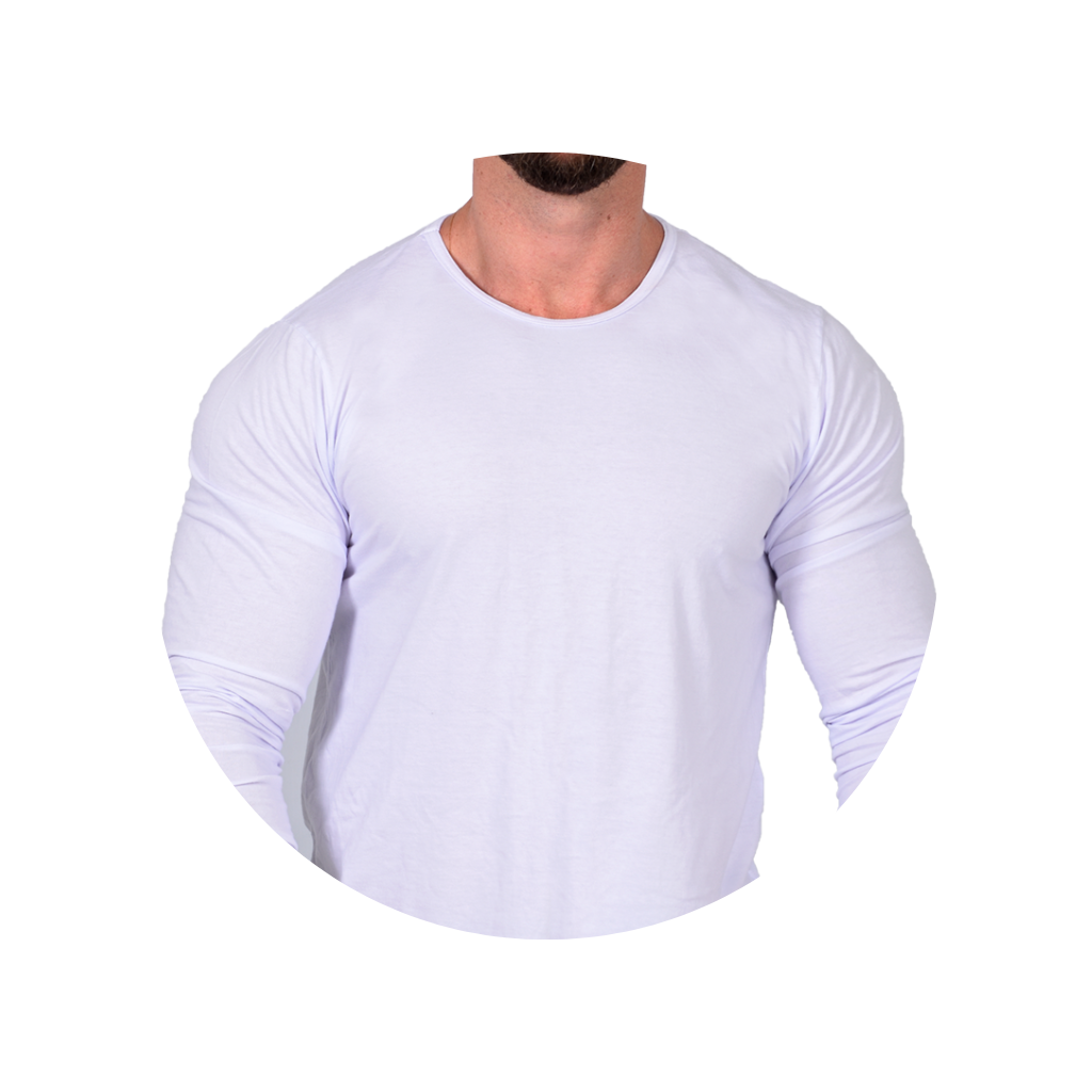 camiseta manga longa longline branca bluhen algodao casual basica liso lisa gola redonda inverno outono 11 4