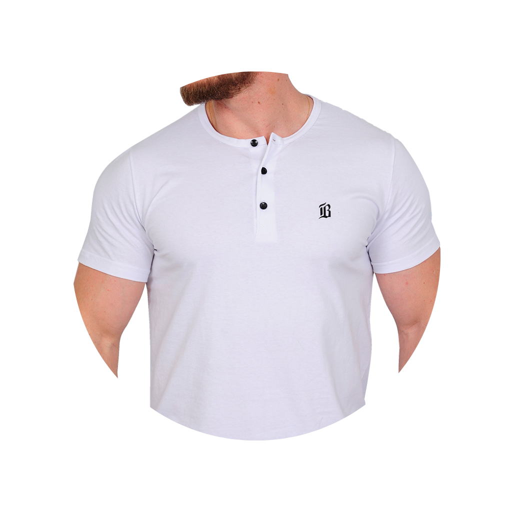 camiseta camisa henley genova branca branco masculino masculina bluhen