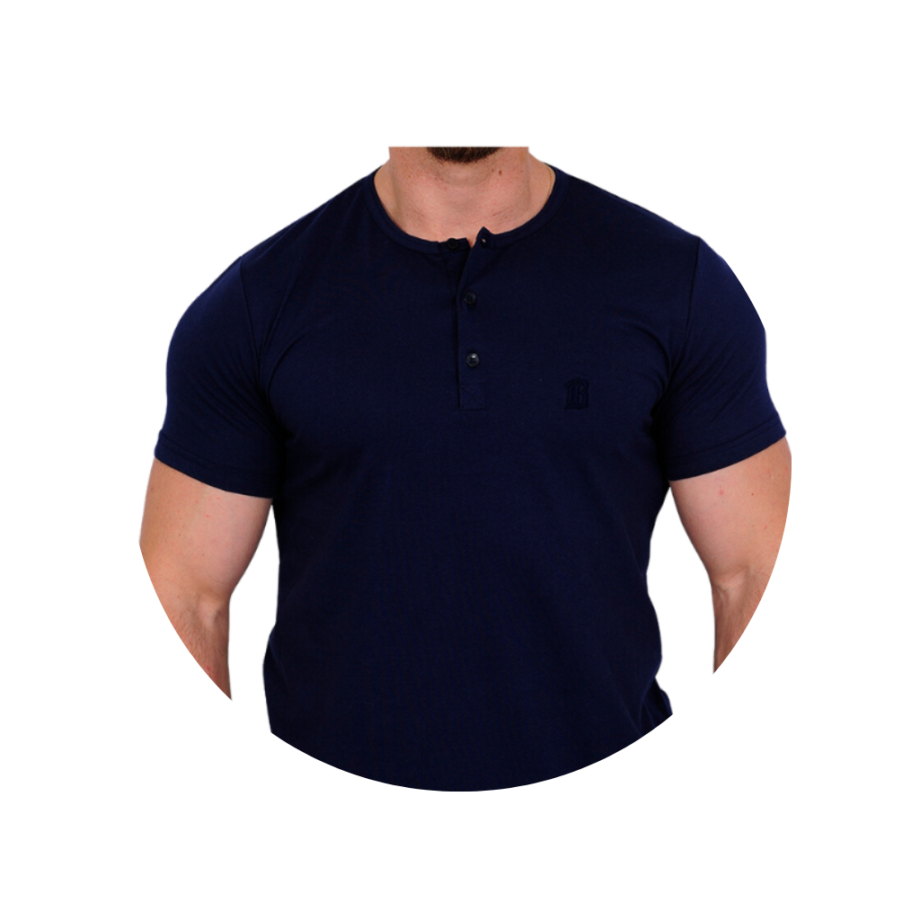 camisa henley azul gola portuguesa bluhen masculino masculina monterano 5