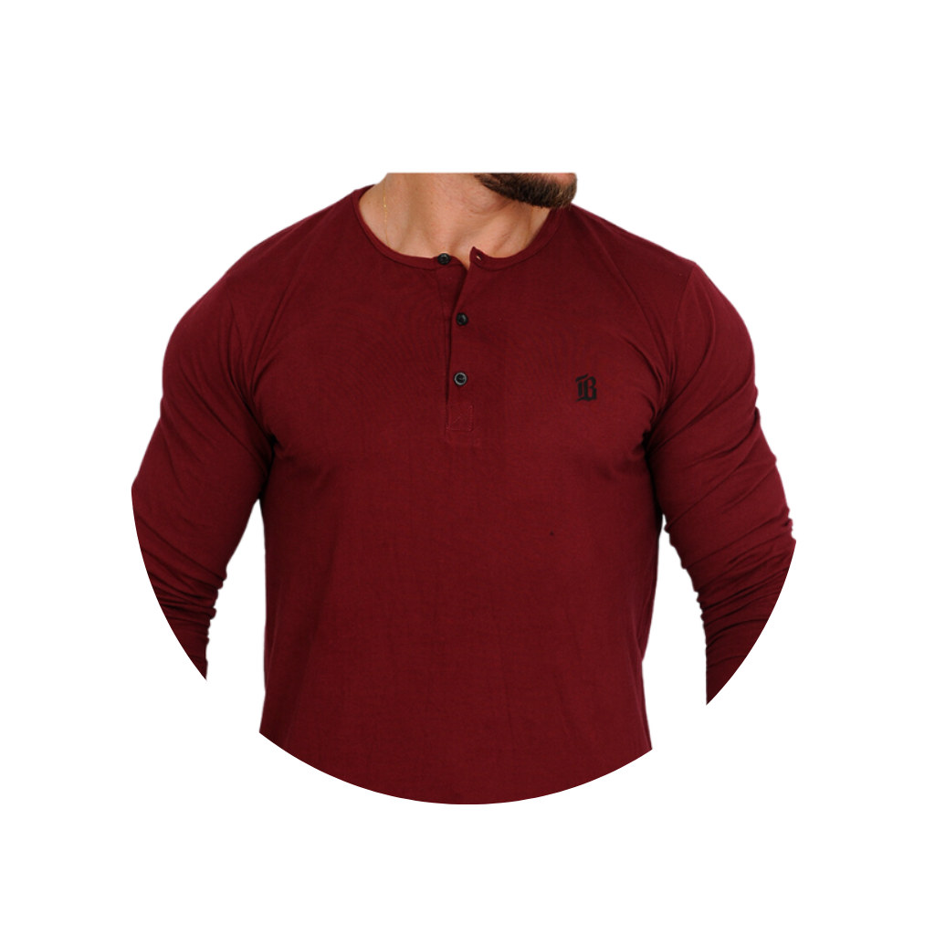 camisa henley hungria bordo vermelho vinho portugusa gola bluhen inverno 2