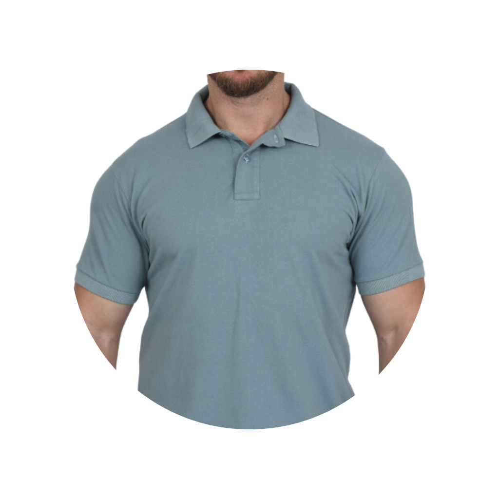 1camisa camiseta gola polo azul claro clara cor masculina bluhen piquet trabalho social basica lisa 4