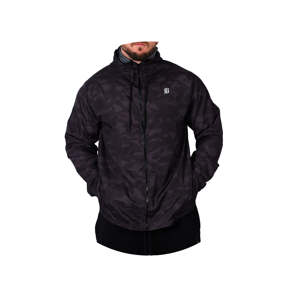jaqueta corta vento masculino bluhen camuflado preto chumbo inverno outono esporte esportivo 3 4