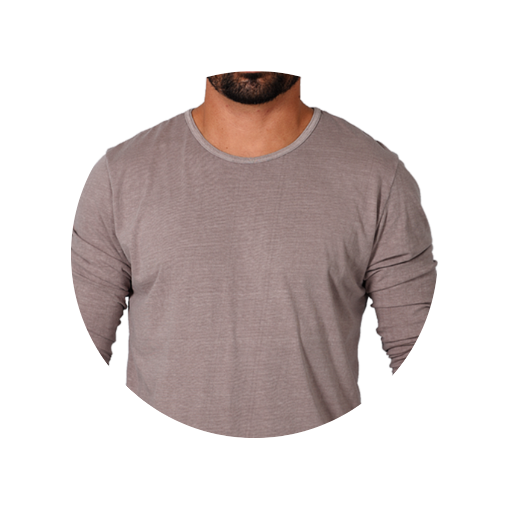 camiseta manga longa logline caqui estonada seward lisa basica masculina 5 4