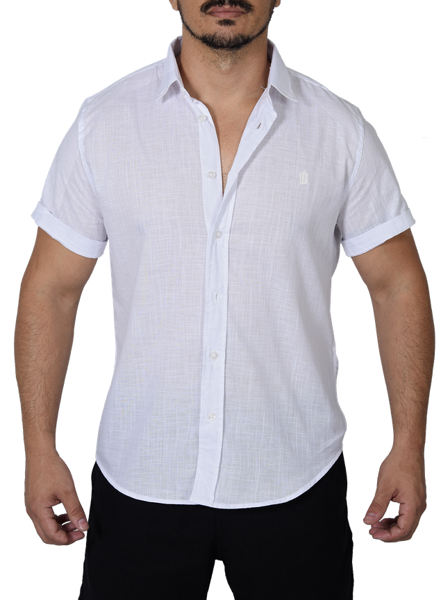camisa slim branca curta masculina lucerna 2