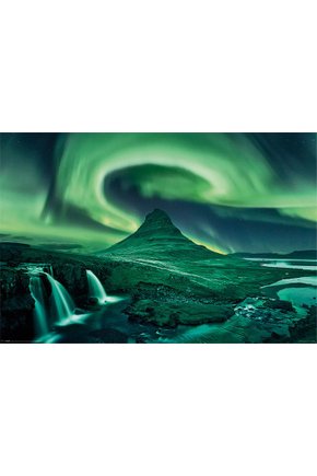 Poster grande aurora borealis 95x65 ref 1150642