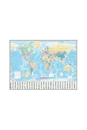 Poster pequeno world map bandeiras 53,5x43,5- 0564