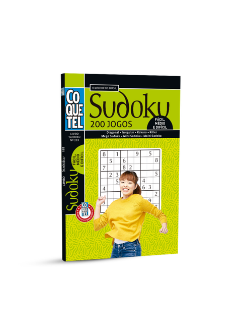 Livro Jogo Sudoku Importado Nível Fácil Médio e Difícil - Galvão