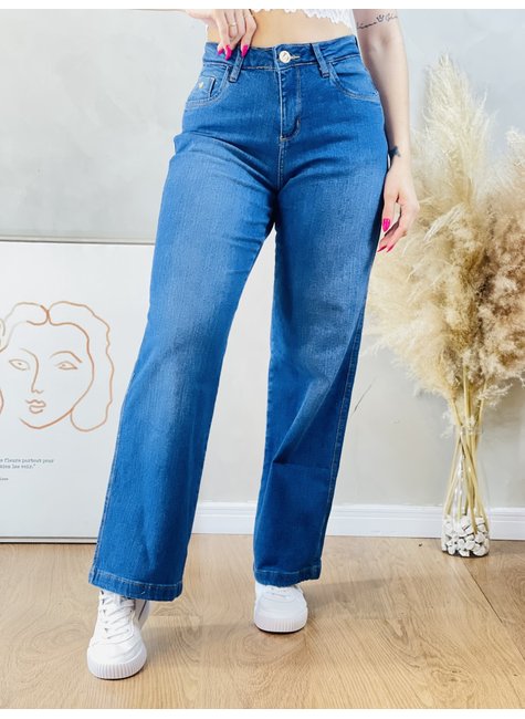 Calça Meia Perna Feminina moda Jeans Cores Azul Tamanho 34