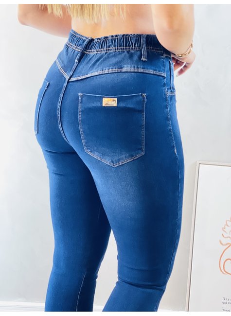 ZLBDYG 2023 Calças jeans femininas largas femininas de alta moda rasgadas  jeans elástico cintura jeans bolso X arquivos, Azul, XXG