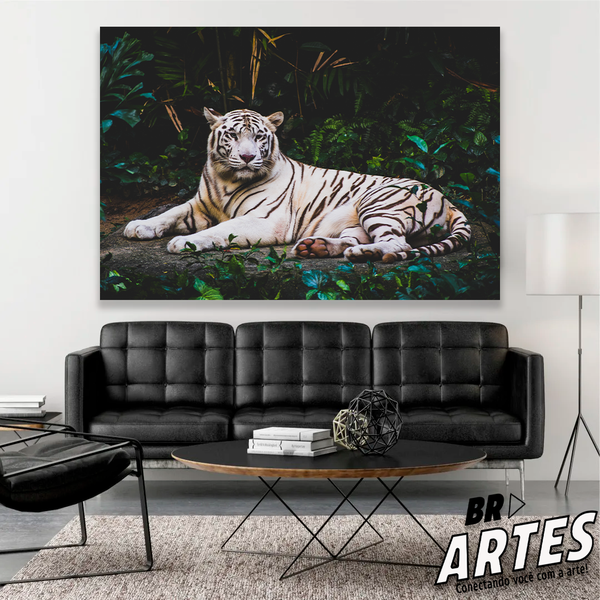 Papel De Parede Tigre Branco, Adesivo Tigre