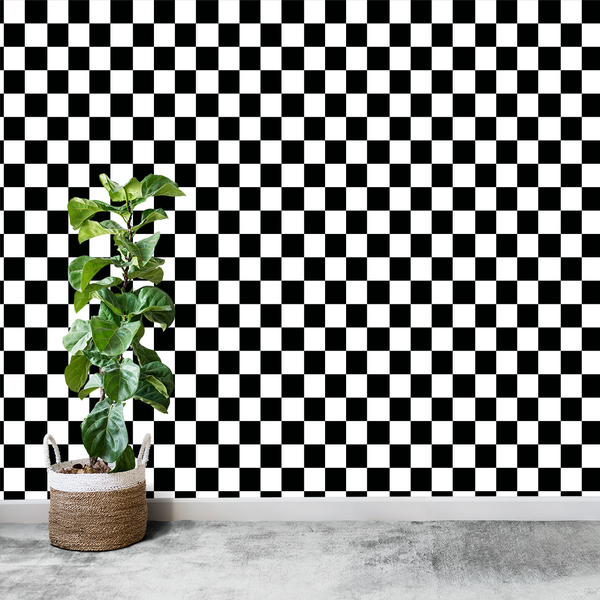 Papel de parede xadrez x 18 - Rolo com 3 m² - Dk Arte & Decoração