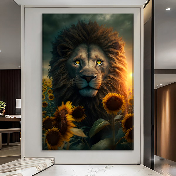 Quadro Decorativo Leão olhos azuis Rei