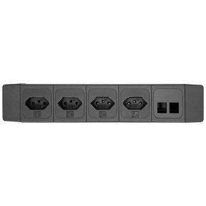 profilbox 4 tomadas 1 espelho preta gst