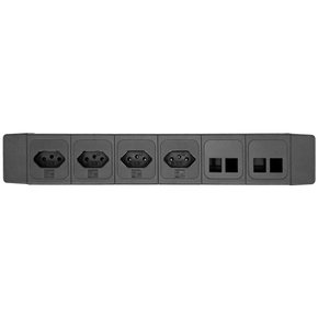 profilbox 4 tomadas 2 espelhos preta gst