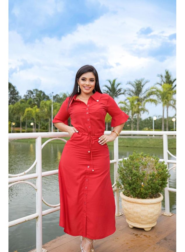 Vestido Crepe Alfaiataria Feminine Maxi Midi Forrado 4265